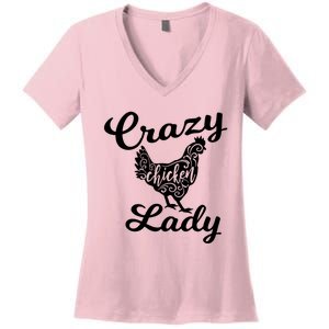 Crazy Chicken Lady Women's V-Neck T-Shirt