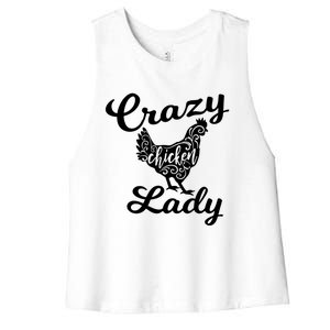 Crazy Chicken Lady Women's Racerback Cropped Tank