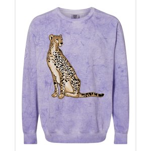 Cute Cheetah Lover Illustration Wild Cat Love Gift Colorblast Crewneck Sweatshirt