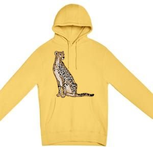 Cute Cheetah Lover Illustration Wild Cat Love Gift Premium Pullover Hoodie