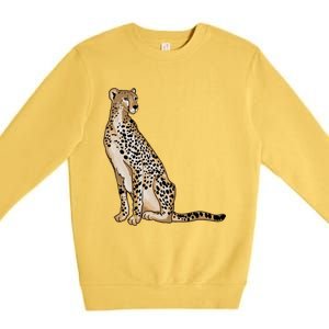 Cute Cheetah Lover Illustration Wild Cat Love Gift Premium Crewneck Sweatshirt