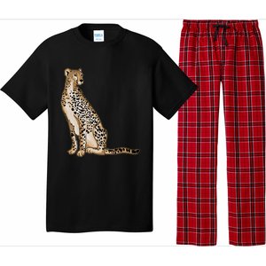 Cute Cheetah Lover Illustration Wild Cat Love Gift Pajama Set