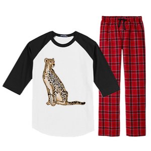 Cute Cheetah Lover Illustration Wild Cat Love Gift Raglan Sleeve Pajama Set