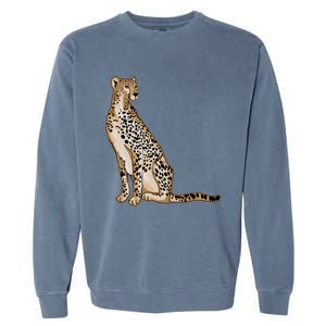 Cute Cheetah Lover Illustration Wild Cat Love Gift Garment-Dyed Sweatshirt