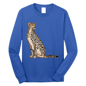 Cute Cheetah Lover Illustration Wild Cat Love Gift Long Sleeve Shirt