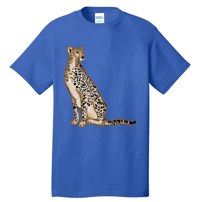 Cute Cheetah Lover Illustration Wild Cat Love Gift Tall T-Shirt