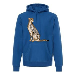 Cute Cheetah Lover Illustration Wild Cat Love Gift Premium Hoodie