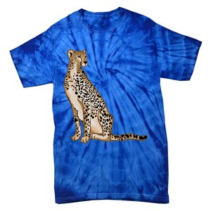 Cute Cheetah Lover Illustration Wild Cat Love Gift Tie-Dye T-Shirt