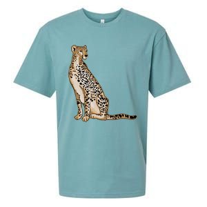 Cute Cheetah Lover Illustration Wild Cat Love Gift Sueded Cloud Jersey T-Shirt