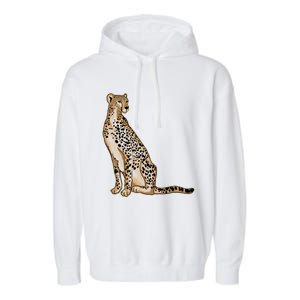 Cute Cheetah Lover Illustration Wild Cat Love Gift Garment-Dyed Fleece Hoodie