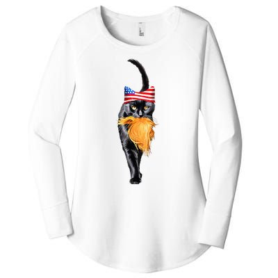 Childless Cat Lady With Trump Hair Vote Kamala Women's Perfect Tri Tunic Long Sleeve Shirt