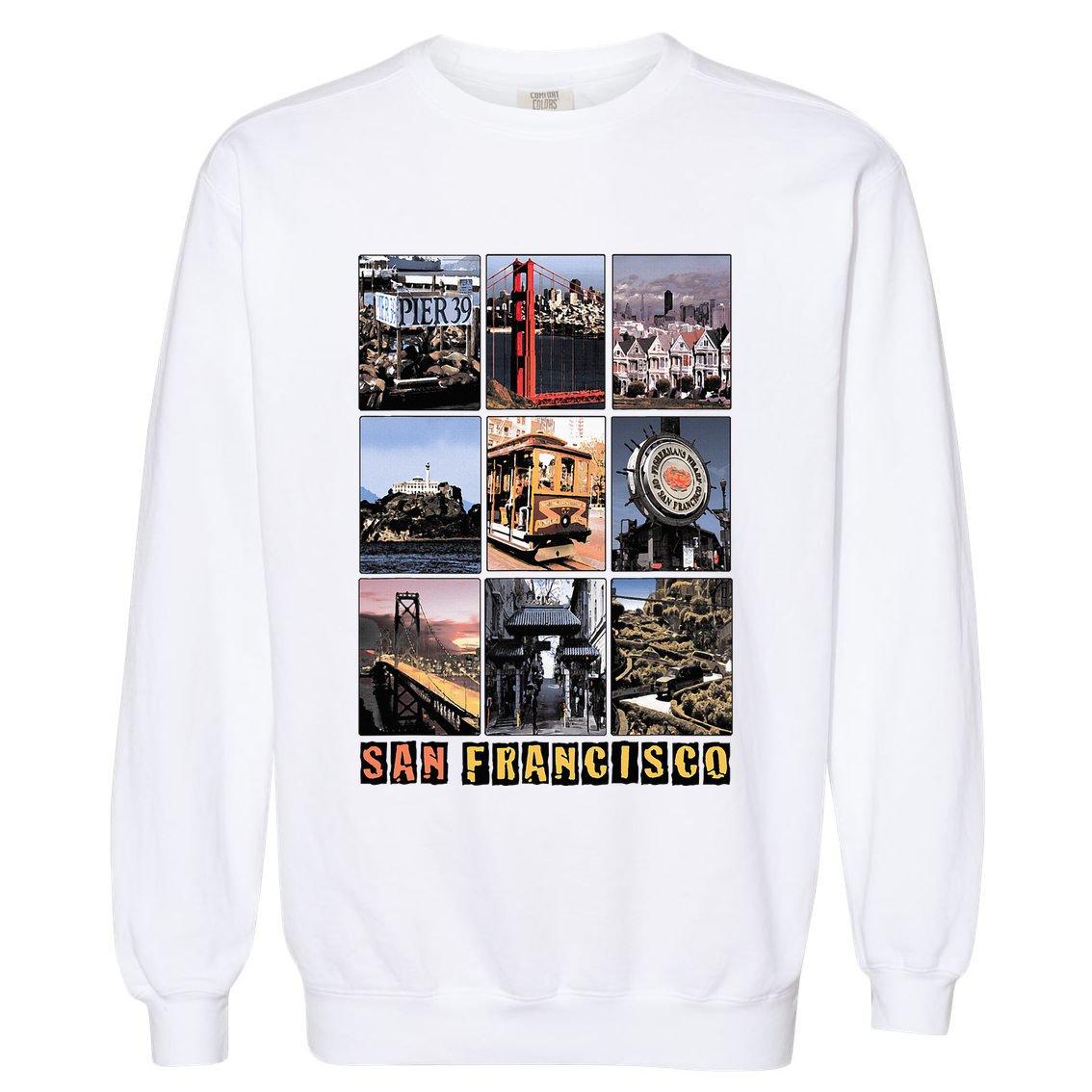 California Cali Life Los Angeles San Francisco Garment-Dyed Sweatshirt