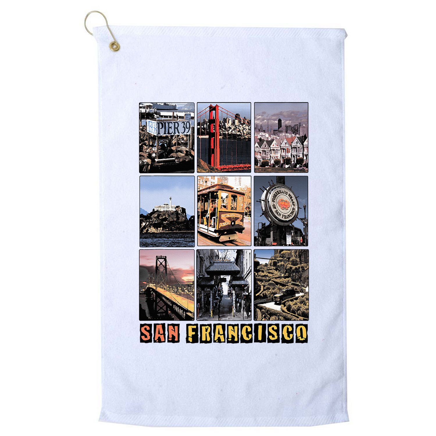 California Cali Life Los Angeles San Francisco Golf Towel
