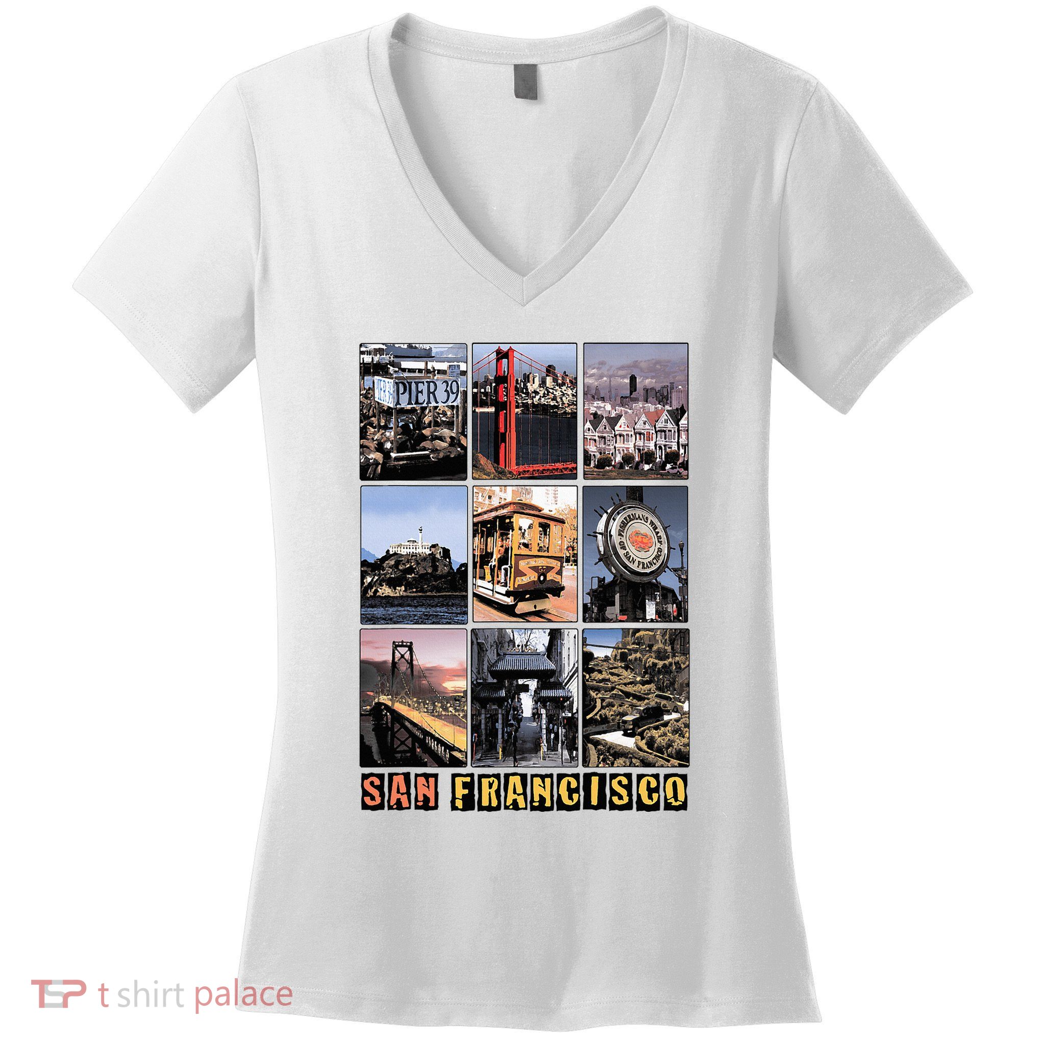 California Cali Life Los Angeles San Francisco Women's V-Neck T-Shirt