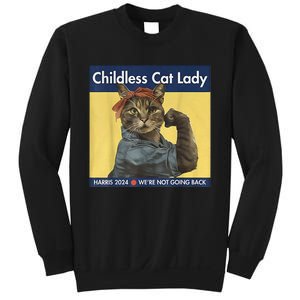 Childless Cat Lady Rosie The Riveter Ladies Voting Kamala Sweatshirt