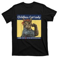 Childless Cat Lady Rosie The Riveter Ladies Voting Kamala T-Shirt