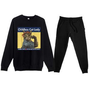 Childless Cat Lady Rosie The Riveter Ladies Voting Kamala Premium Crewneck Sweatsuit Set