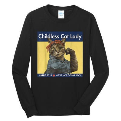 Childless Cat Lady Rosie The Riveter Ladies Voting Kamala Tall Long Sleeve T-Shirt