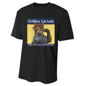 Childless Cat Lady Rosie The Riveter Ladies Voting Kamala Performance Sprint T-Shirt