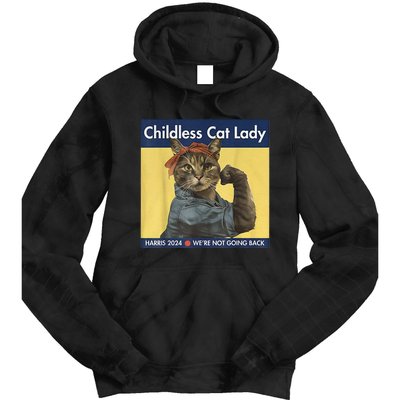 Childless Cat Lady Rosie The Riveter Ladies Voting Kamala Tie Dye Hoodie