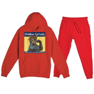 Childless Cat Lady Rosie The Riveter Ladies Voting Kamala Premium Hooded Sweatsuit Set