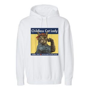 Childless Cat Lady Rosie The Riveter Ladies Voting Kamala Garment-Dyed Fleece Hoodie