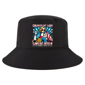 Childless Cat Lady Claws Out Votes In Kamala Harris Graphic Cool Comfort Performance Bucket Hat