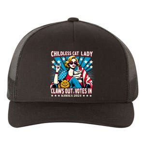 Childless Cat Lady Claws Out Votes In Kamala Harris Graphic Yupoong Adult 5-Panel Trucker Hat