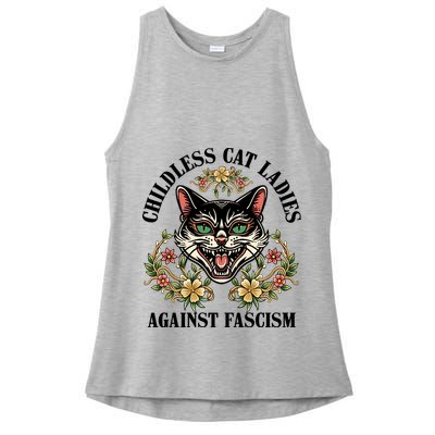 Childless Cat Ladies Against Fascism Ladies PosiCharge Tri-Blend Wicking Tank