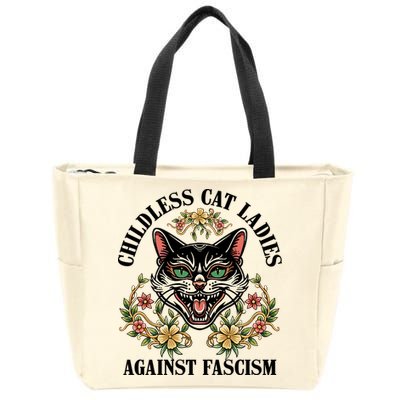 Childless Cat Ladies Against Fascism Zip Tote Bag