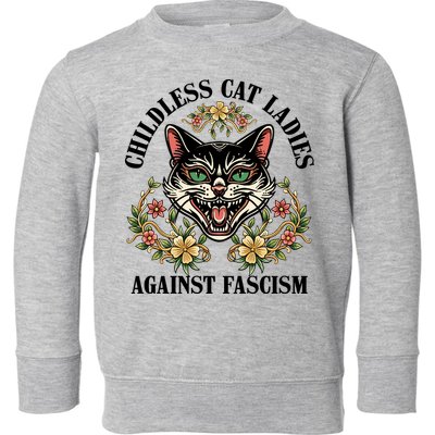 Childless Cat Ladies Against Fascism Toddler Sweatshirt