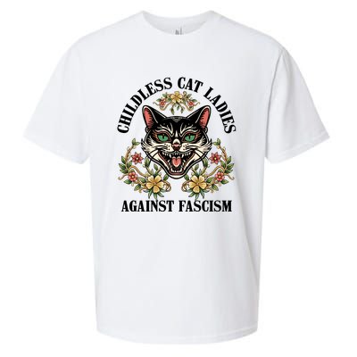 Childless Cat Ladies Against Fascism Sueded Cloud Jersey T-Shirt