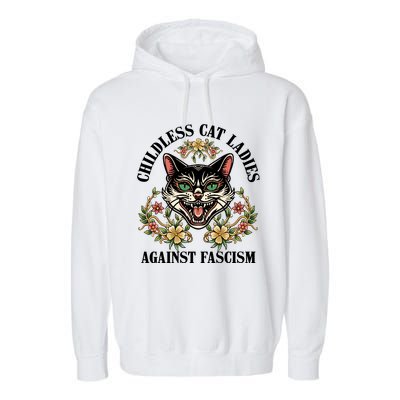 Childless Cat Ladies Against Fascism Garment-Dyed Fleece Hoodie