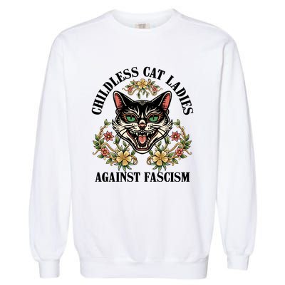 Childless Cat Ladies Against Fascism Garment-Dyed Sweatshirt