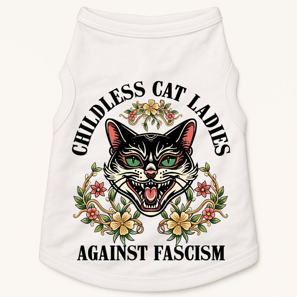 Childless Cat Ladies Against Fascism Doggie Tank