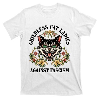 Childless Cat Ladies Against Fascism T-Shirt