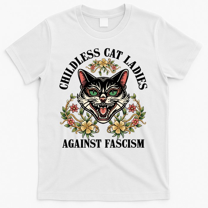 Childless Cat Ladies Against Fascism T-Shirt