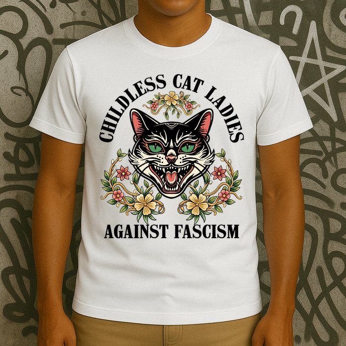 Childless Cat Ladies Against Fascism T-Shirt