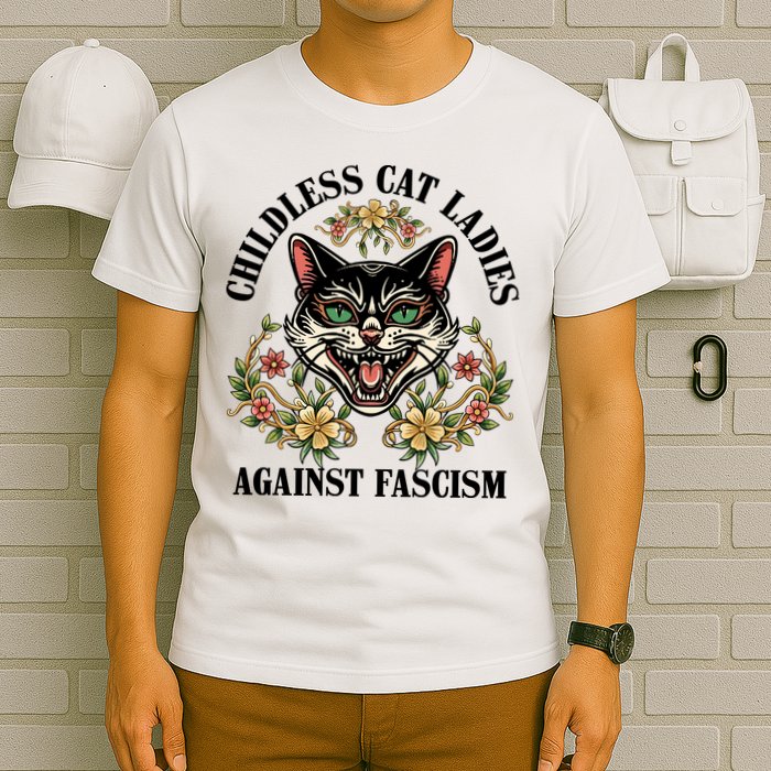 Childless Cat Ladies Against Fascism T-Shirt