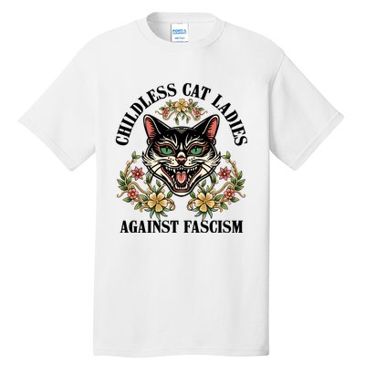 Childless Cat Ladies Against Fascism Tall T-Shirt