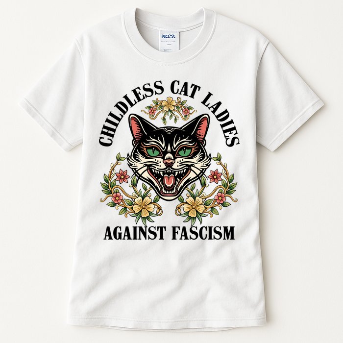 Childless Cat Ladies Against Fascism Tall T-Shirt