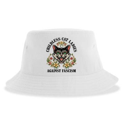Childless Cat Ladies Against Fascism Sustainable Bucket Hat