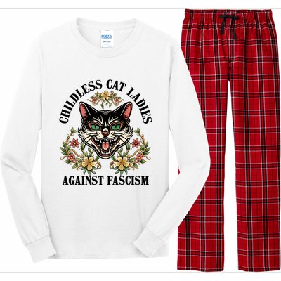 Childless Cat Ladies Against Fascism Long Sleeve Pajama Set