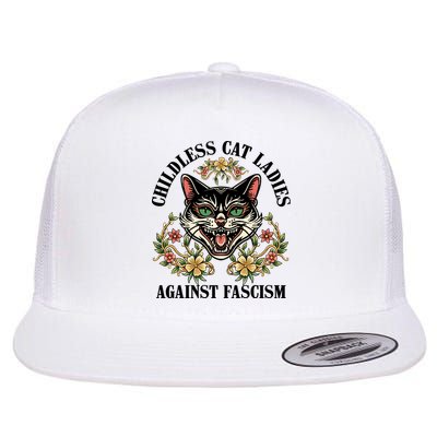 Childless Cat Ladies Against Fascism Flat Bill Trucker Hat