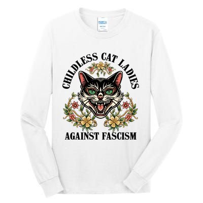 Childless Cat Ladies Against Fascism Tall Long Sleeve T-Shirt