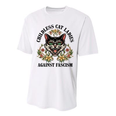 Childless Cat Ladies Against Fascism Performance Sprint T-Shirt