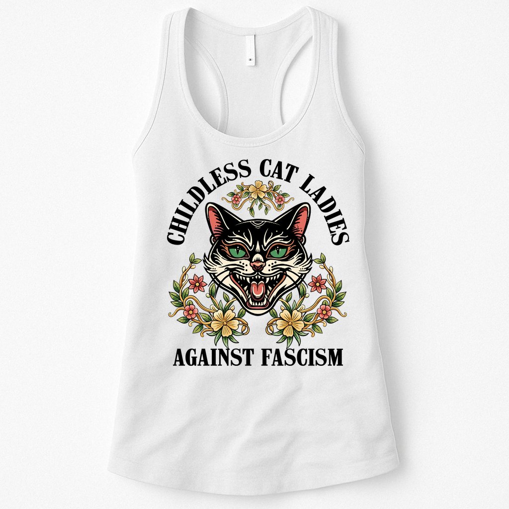 Childless Cat Ladies Against Fascism Womens Tank Top
