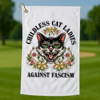 Childless Cat Ladies Against Fascism Golf Towel