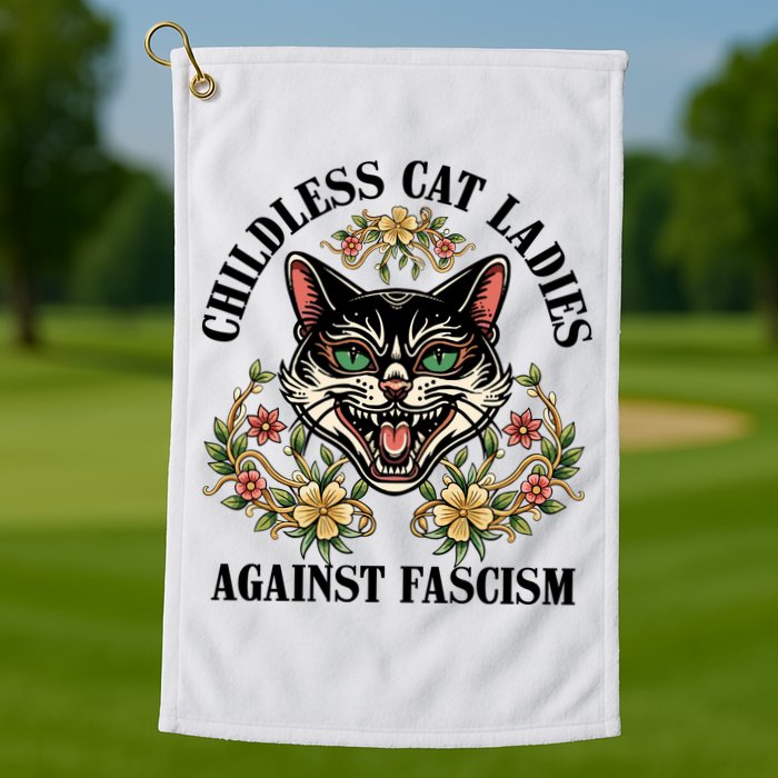 Childless Cat Ladies Against Fascism Golf Towel