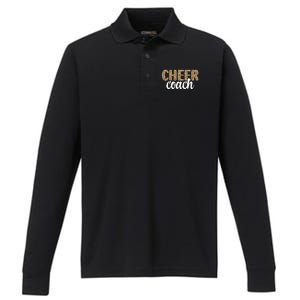 Cheer Coach Leopard Cheerleading Coach Performance Long Sleeve Polo